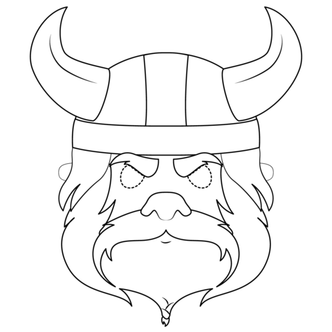 Viking Mask Coloring Page